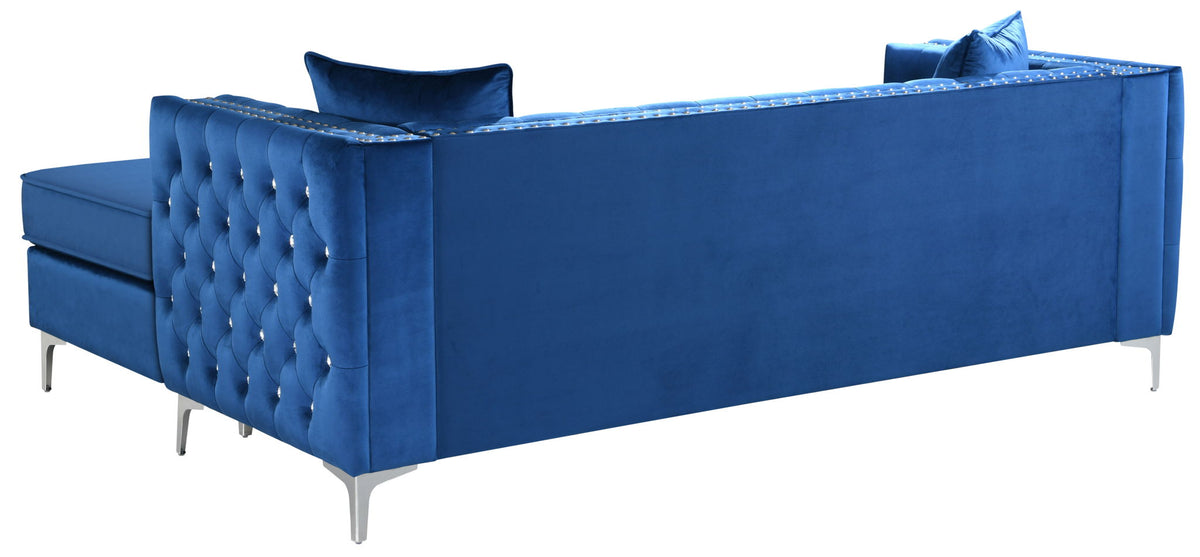 Sofa Chaise with Faux Jewel Tufting - Multiple Colors