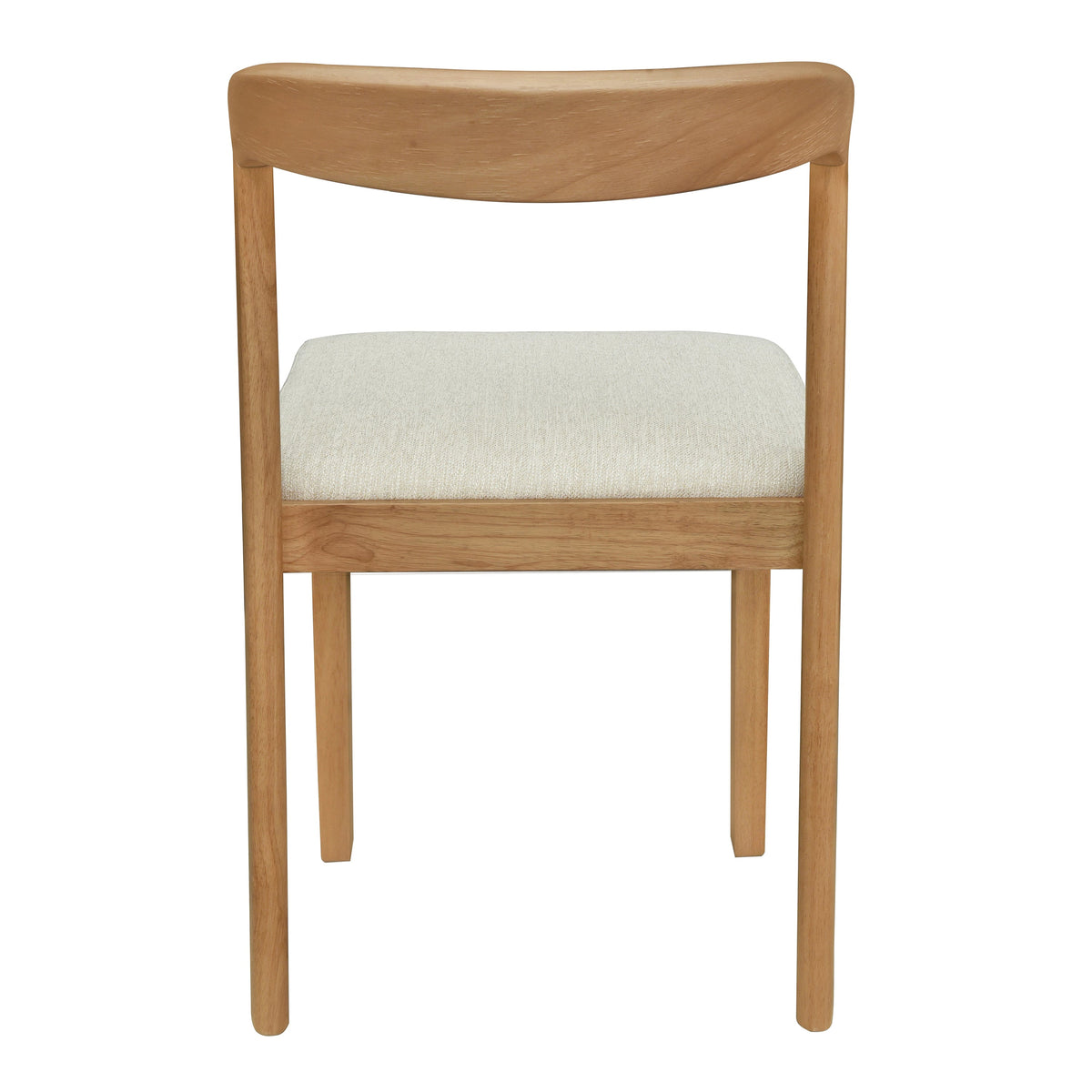 Solid Rubber Wood Dining Chairs (Natural Oak + Beige) Set of 2