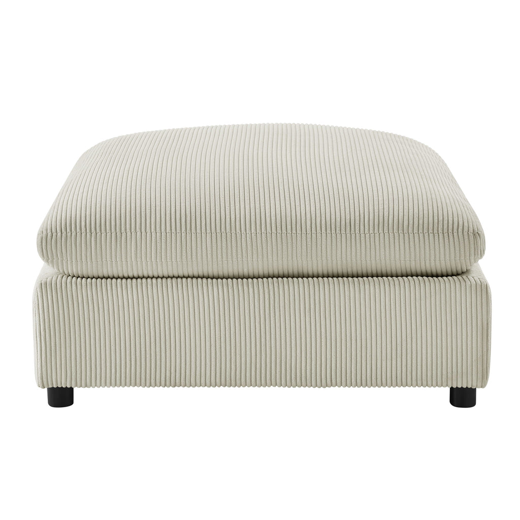 Chelsea Upholstered Ottoman with Removable Covers - Dark Gray or Beige