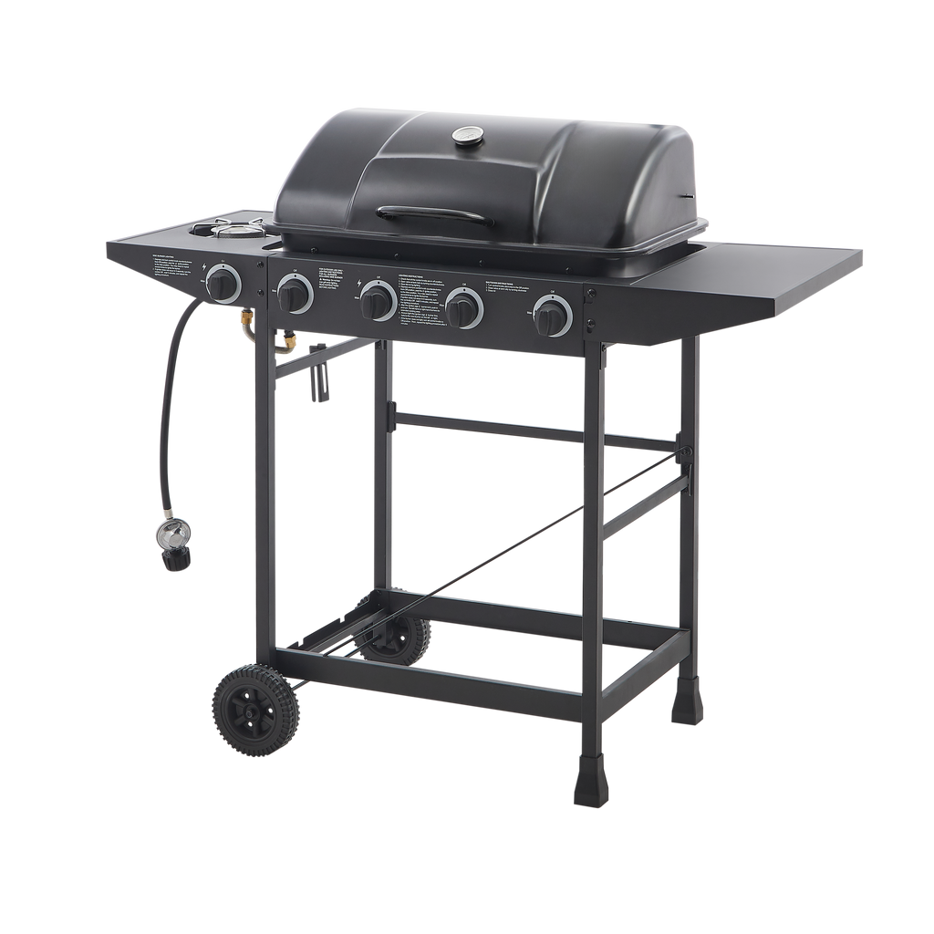 4 Burner Propane Gas BBQ Grill with Side Burner