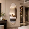 65" x 21" Modern Oval Full Length Wall Mirror, HD Copper-Free