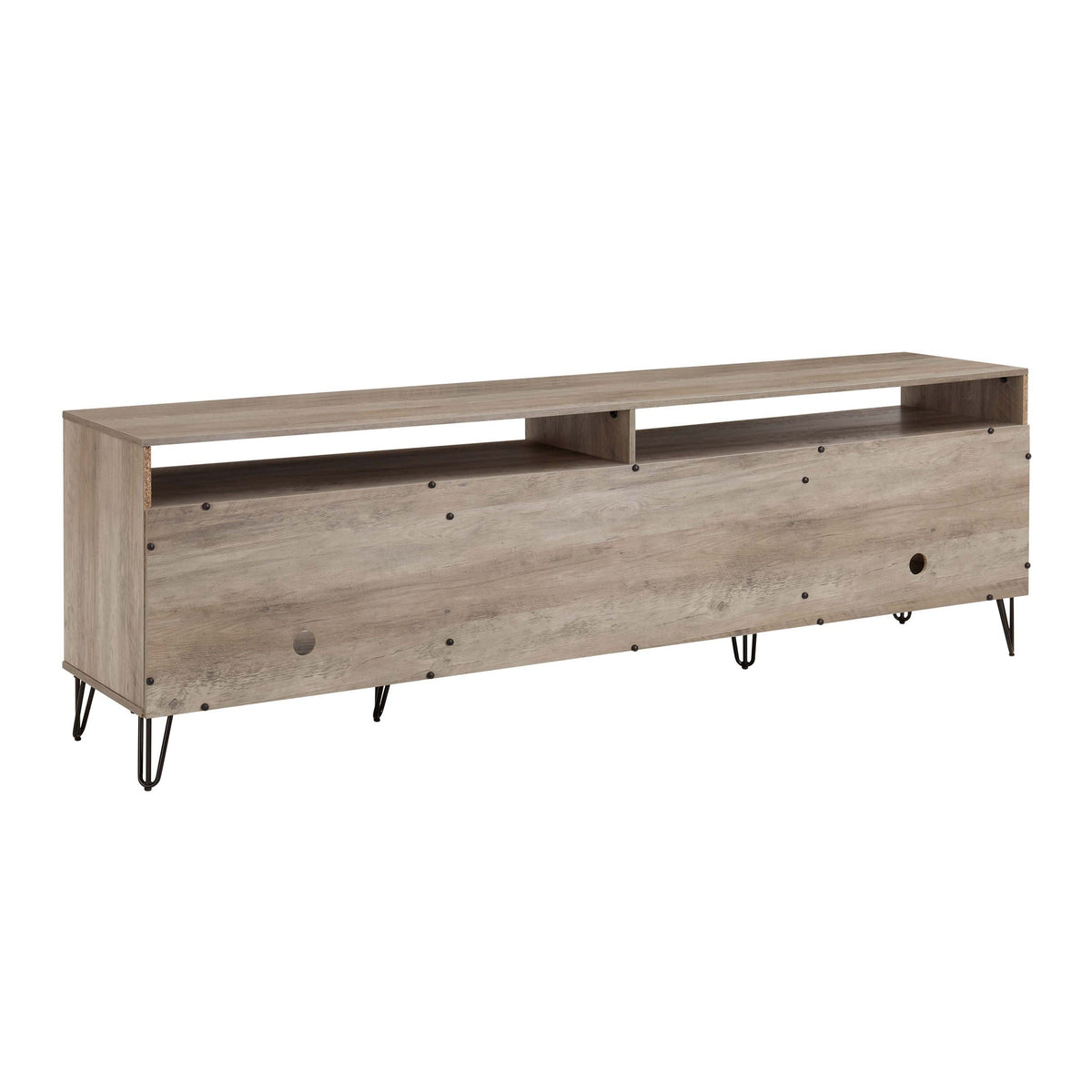 Fluted TV Stand with Storage and Metal Legs - Multiple Colors