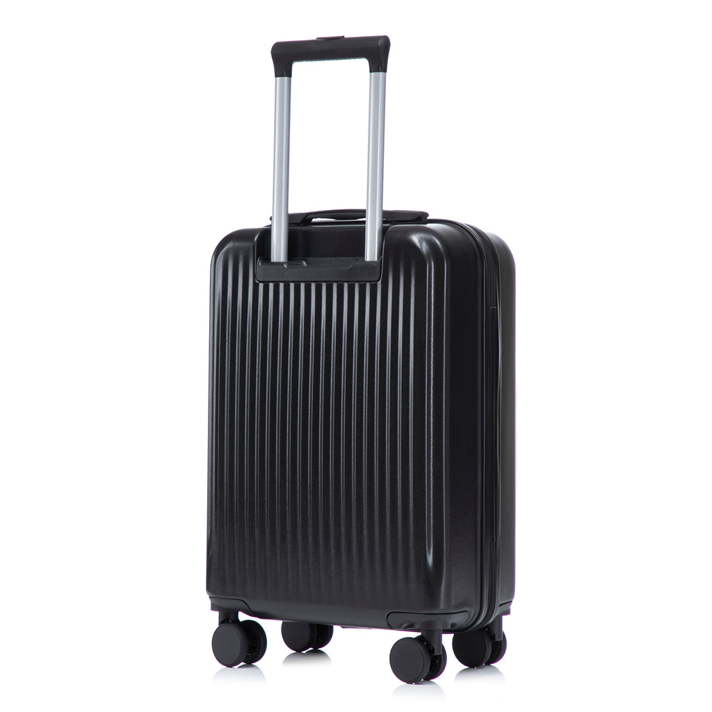 ABS Spinner Wheel Luggage Set with Cosmetic Case - Black
