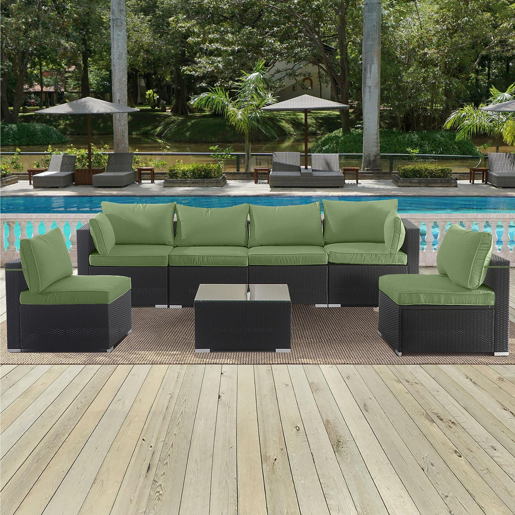 14-Pack Cushion Slipcovers Set for Wicker Rattan Sectional Sofa