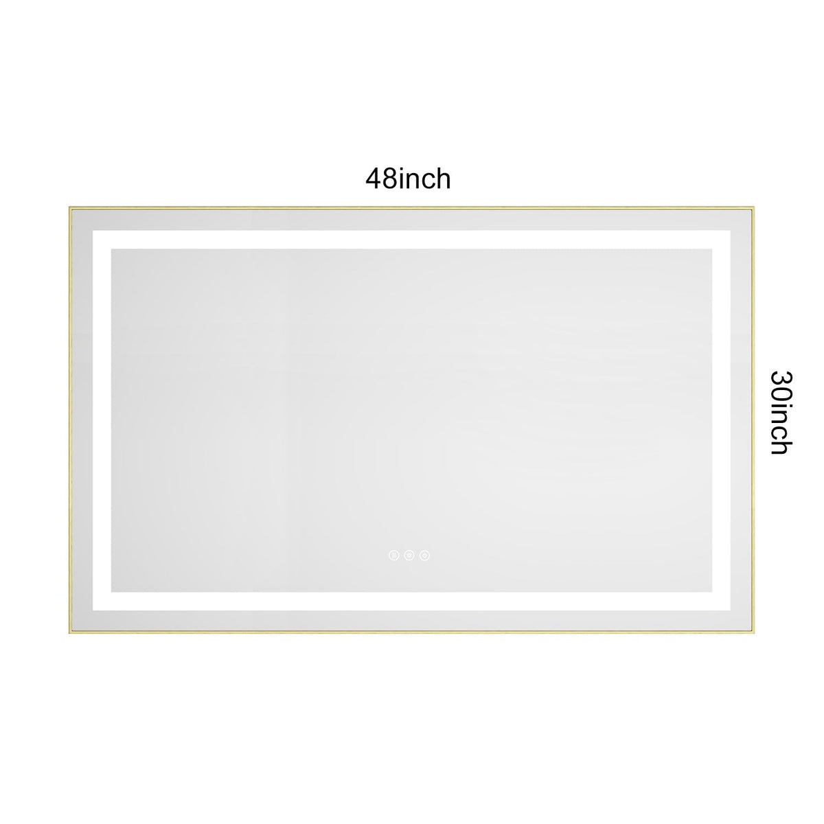 48" x 30" LED Bathroom Mirror with Front and Backlight - Aluminum