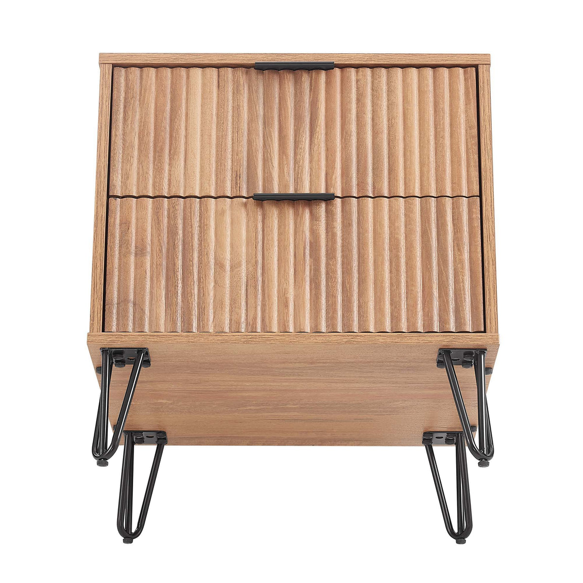 Dumbo Nightstand with 2 Drawers and Fluted Fronts – Multiple Colors
