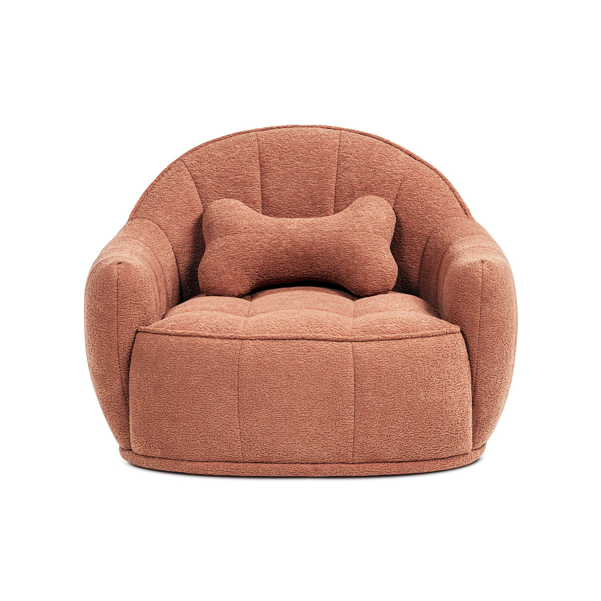 Louie 30.5" Modern Dog Sofa Bed with Bone Pillow - Medium, Spice