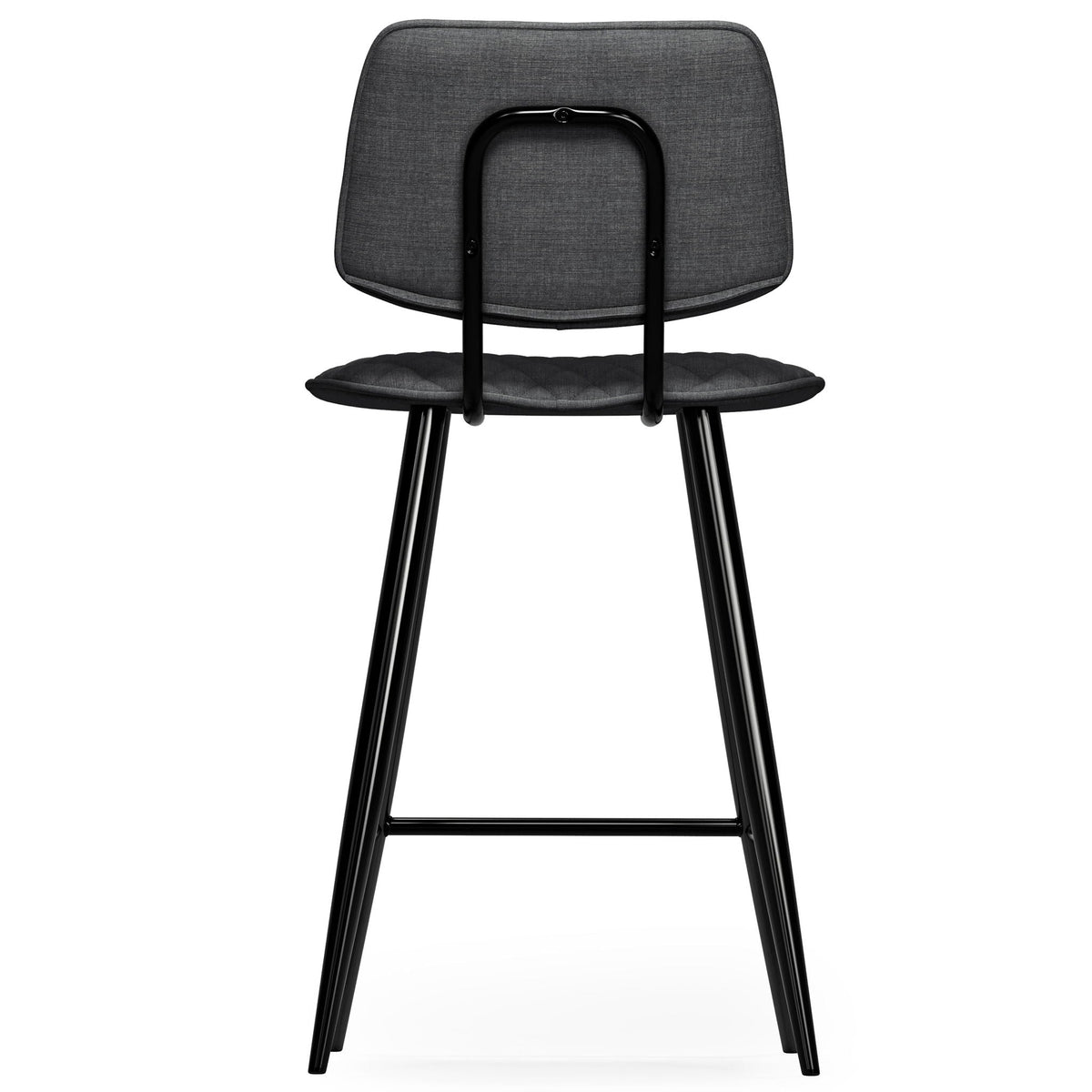 Upholstered Counter Height Stool Set with Quilted Seat – Black or Dark Gray