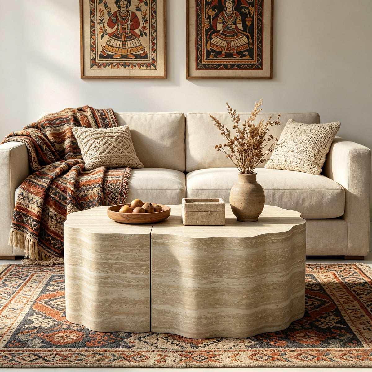 Round Coffee Tables Set of 2 with Modern Minimalist Design - Wood & MDF