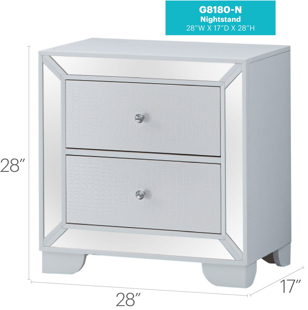 Contemporary Nightstand with Durable Construction - Silver Champagne