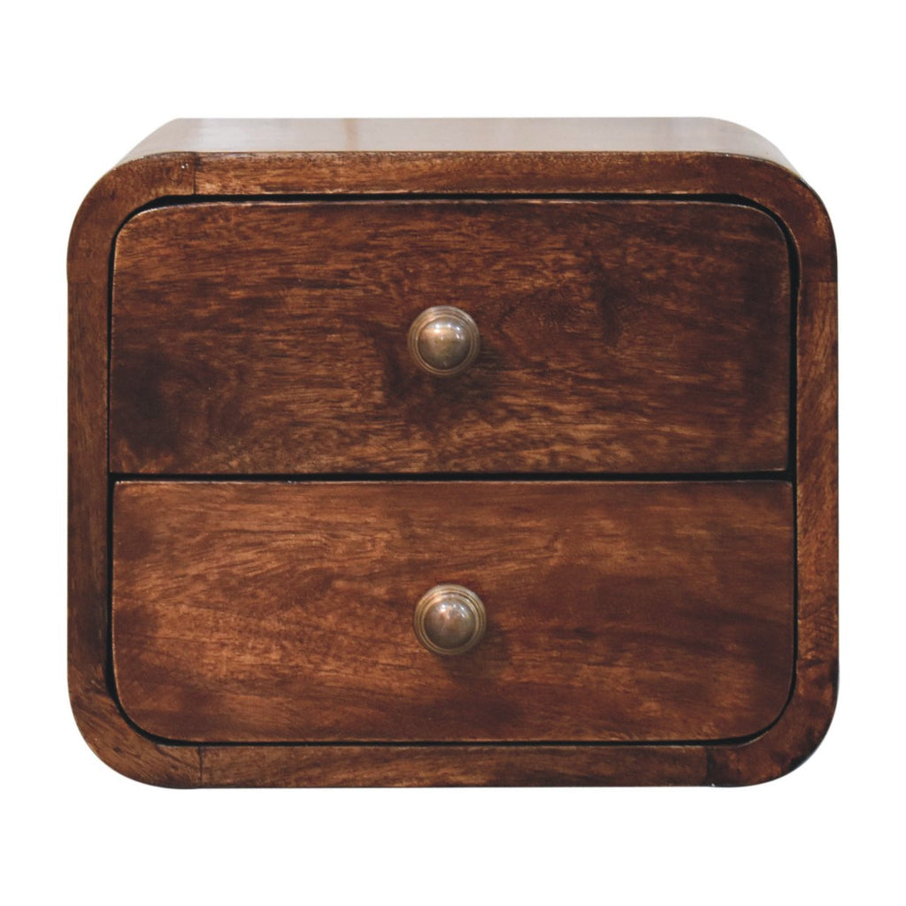Solid Wood Mini Curved Nightstand