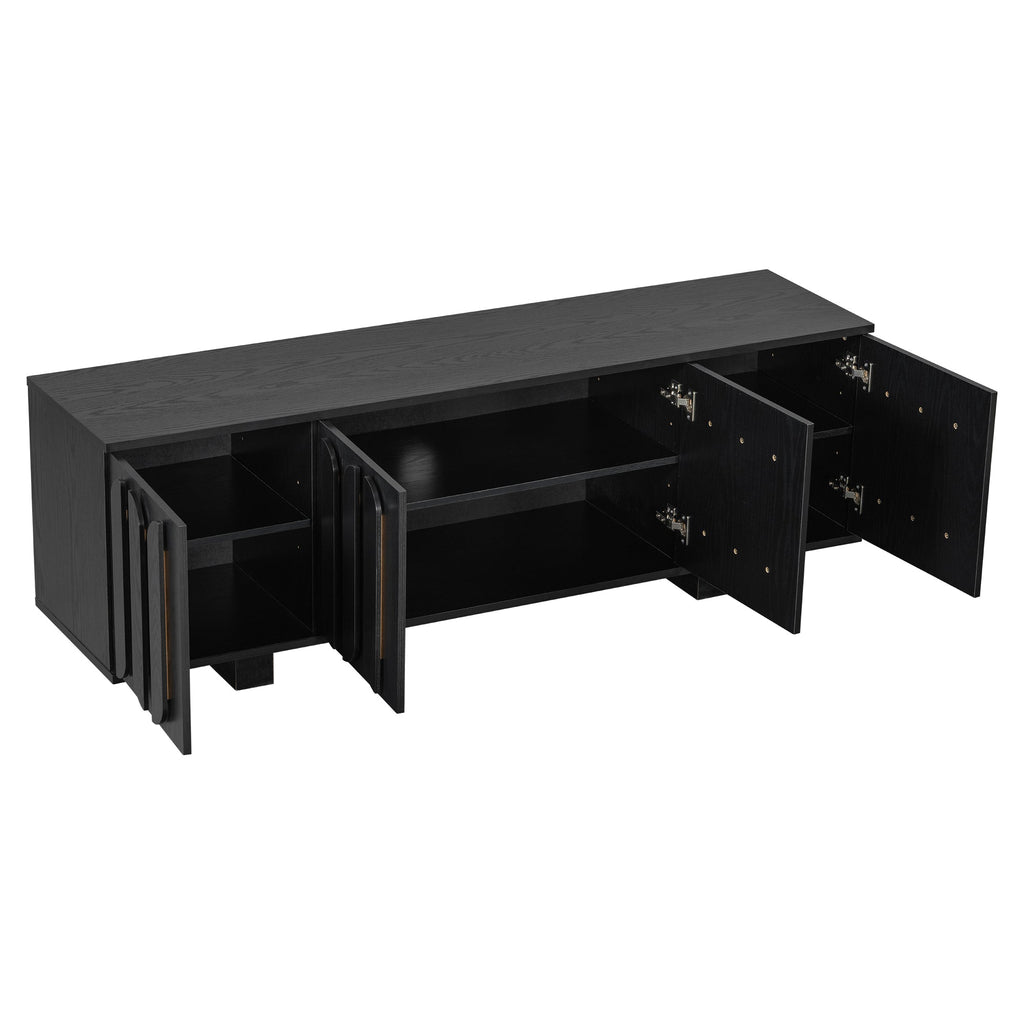 Farmhouse TV Stand with Adjustable Shelves - 63" Wide