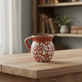 Terracotta Jarrito Mug | Handmade Mexican Relief Pottery Cup