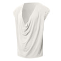Mens Solid-Color Sleeveless Sports V-Neck Tank Top