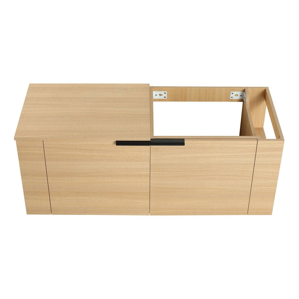 Modern Bathroom Vanity Sink Combo With Spacious Storage - White or Light Brown