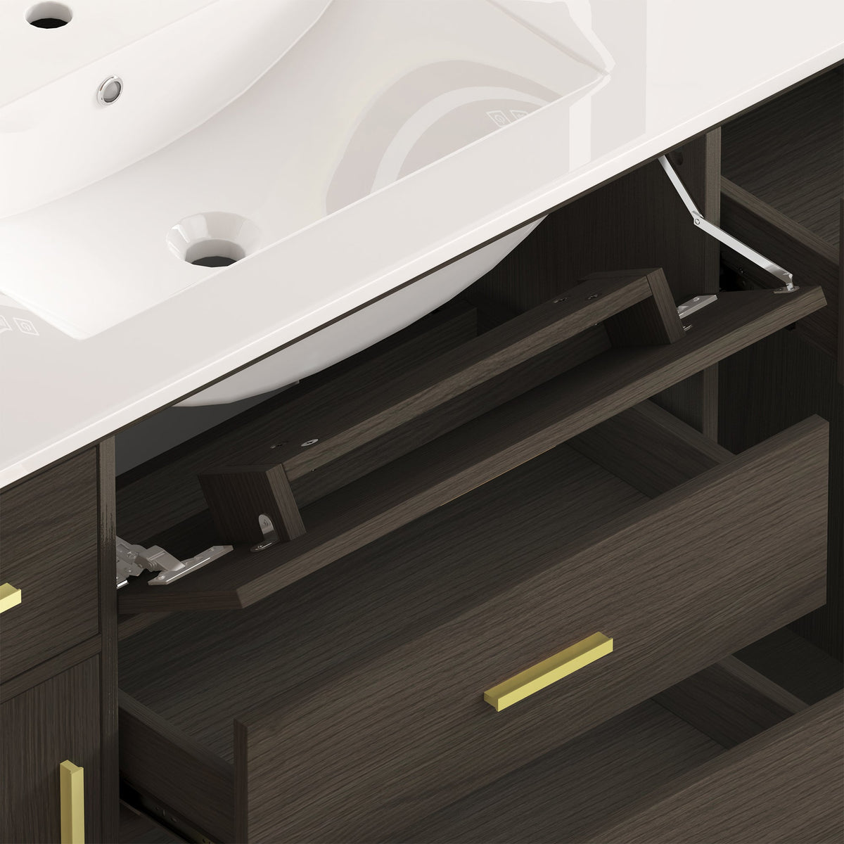 48" Dark Brown Bathroom Vanity