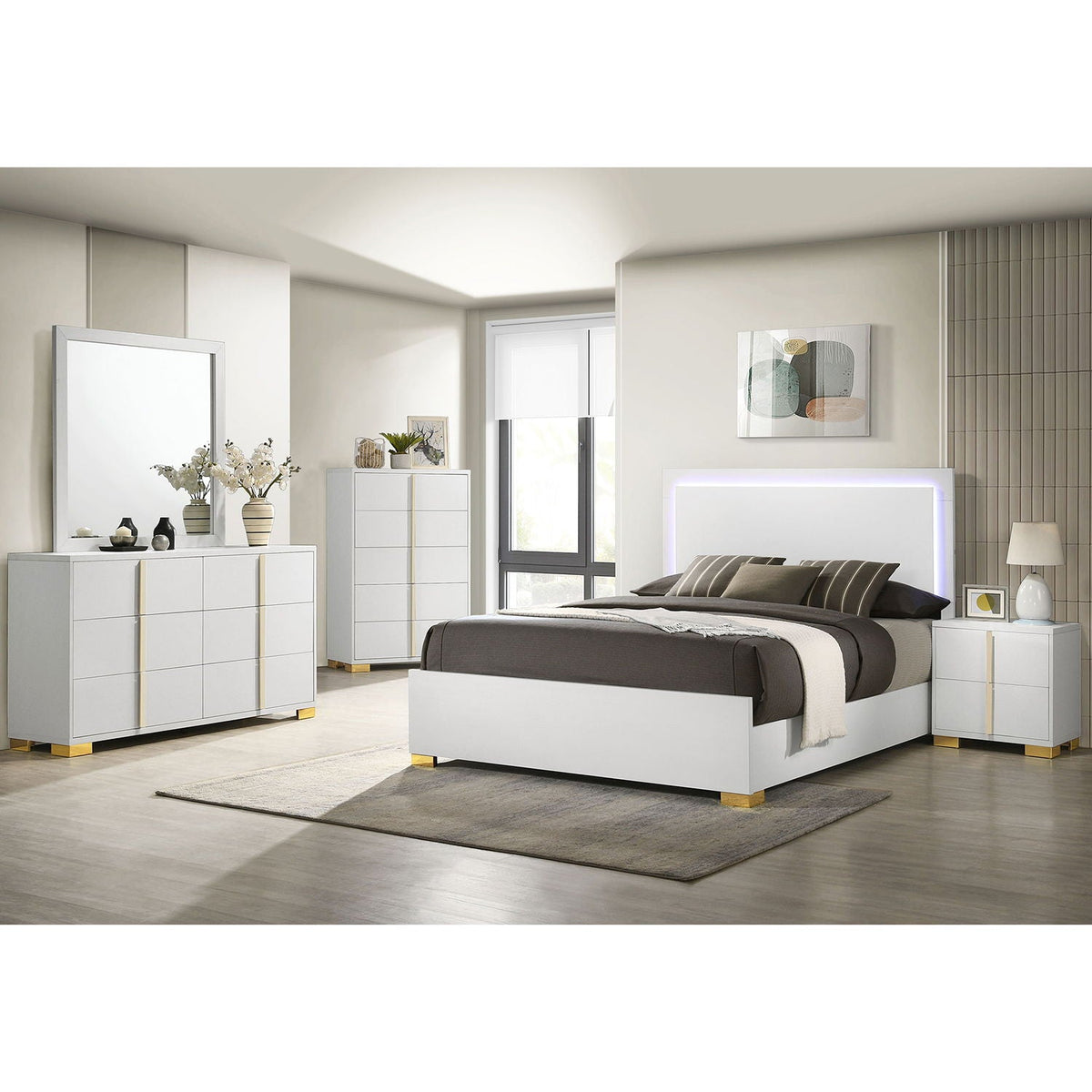 Jeremiah LED Panel Bed With Touch Controlled Lighting