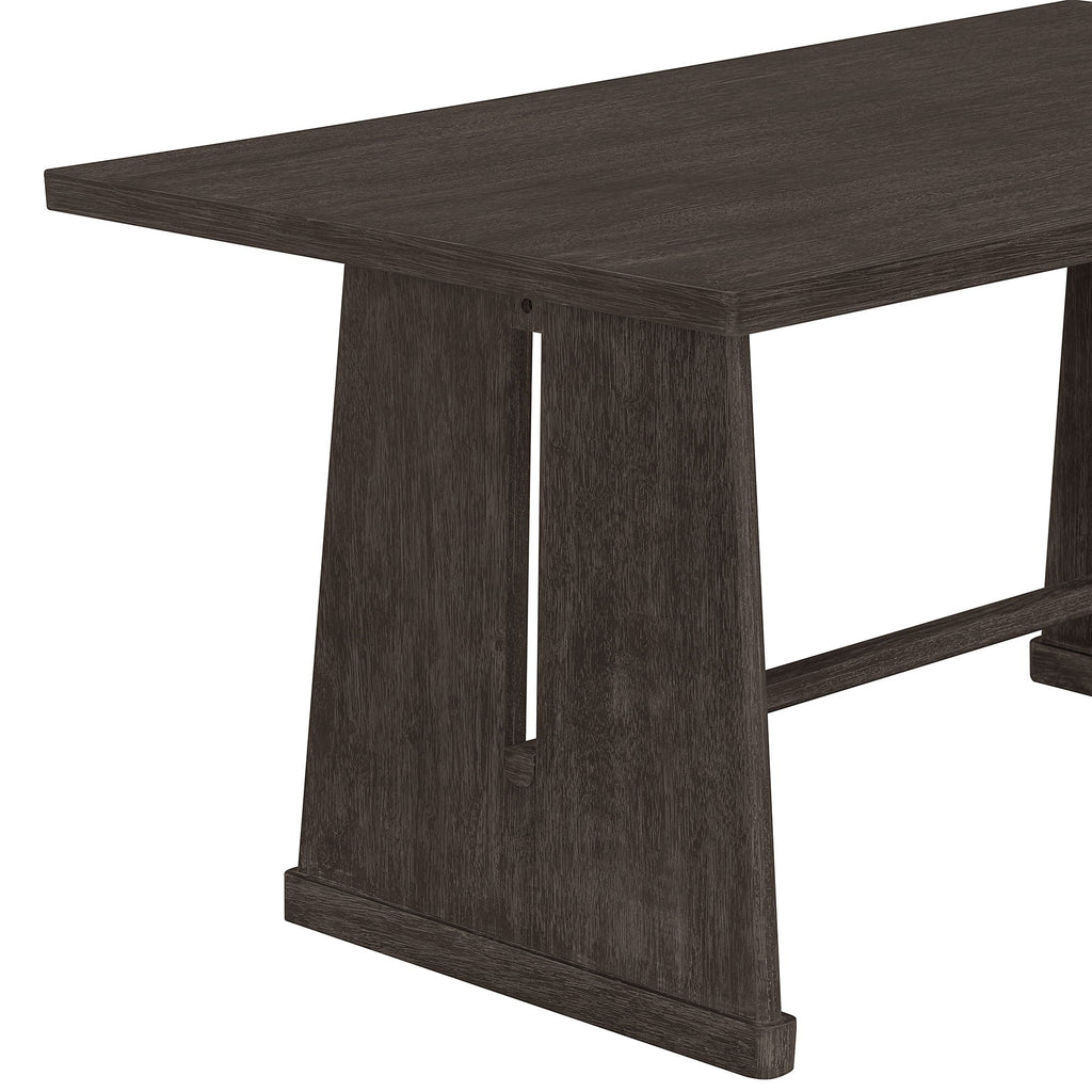 6 Piece Dining Room Set with Upholstered Chairs & Padded Bench - Light or Dark Brown