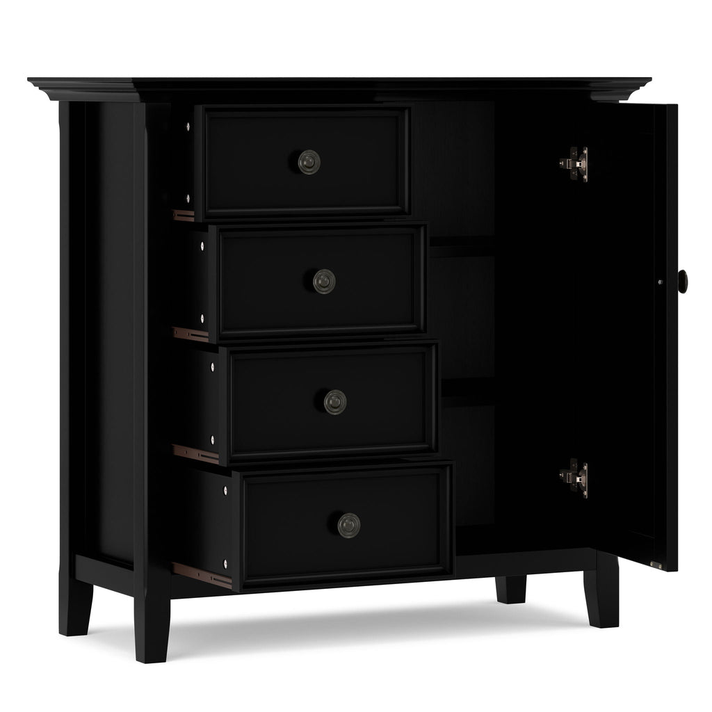 Handcrafted Medium Storage Cabinet with Adjustable Shelves - Dark Brown, Light Brown, Black, White