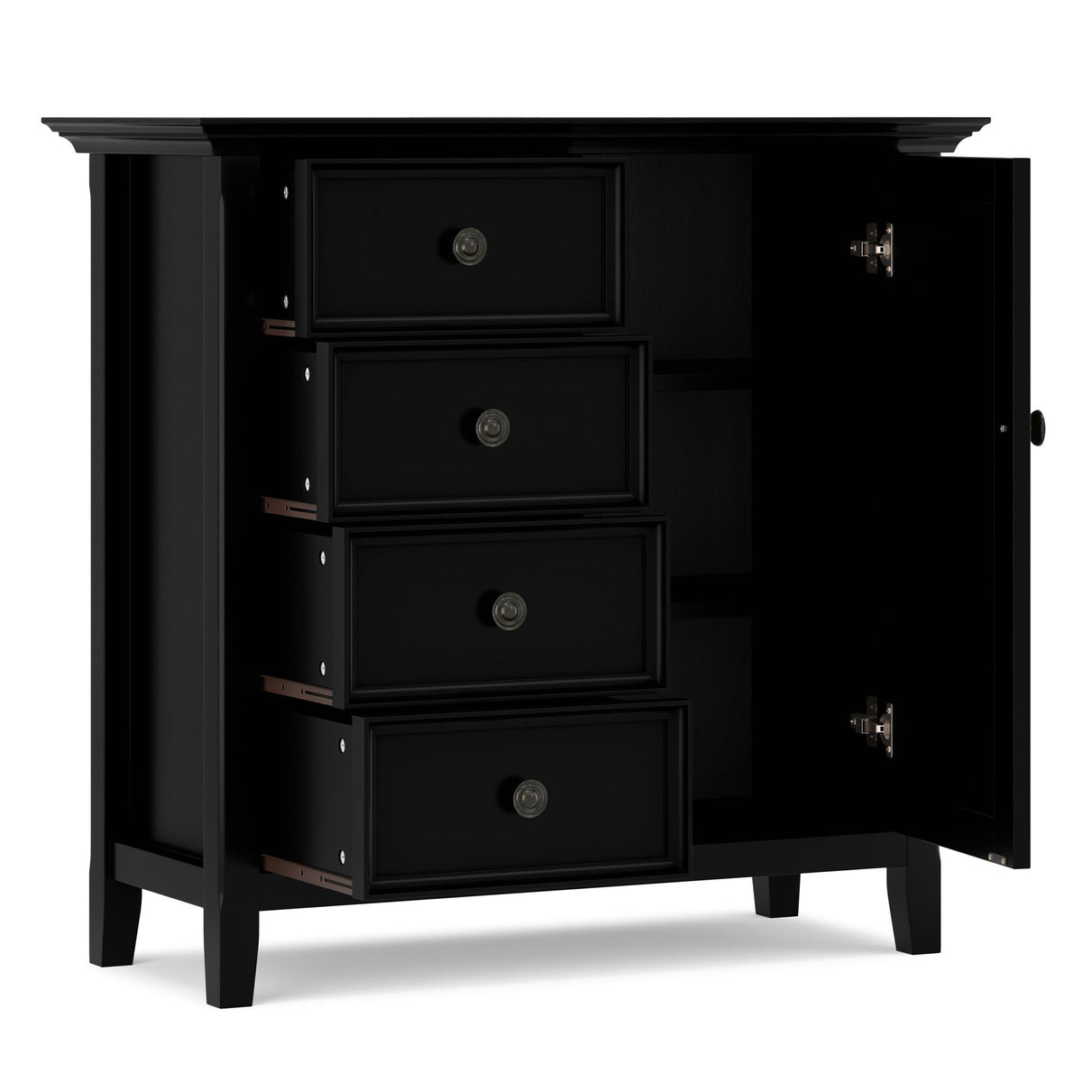 Handcrafted Medium Storage Cabinet with Adjustable Shelves - Dark Brown, Light Brown, Black, White