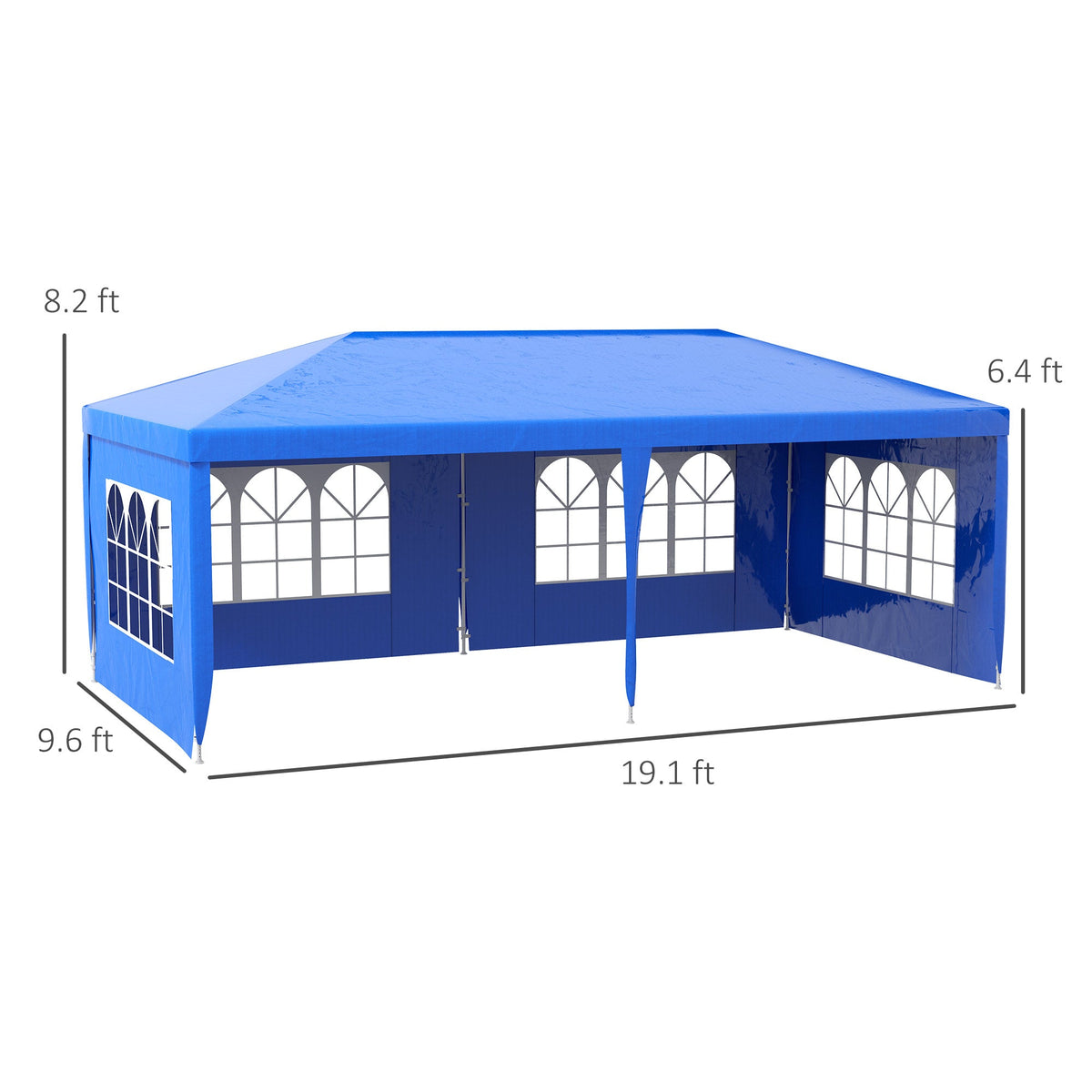 Large Party Tent with Removable Sidewalls and Steel Frame - White