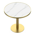 Round Modern Tulip Dining Table with Sintered Stone Top - Faux Marble