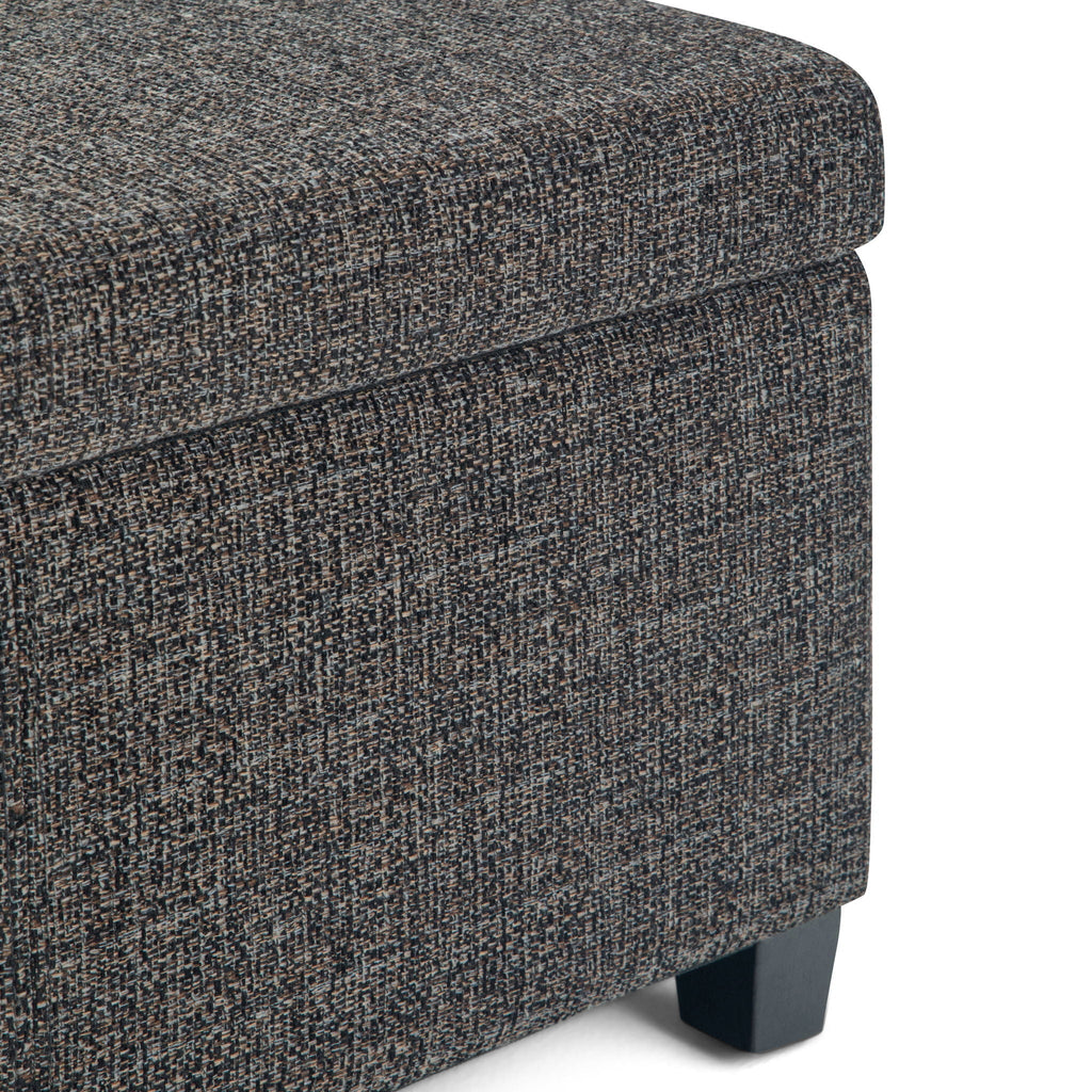 Avalon Contemporary Storage Ottoman Bench with Large Storage - Black, Dark Brown, Dark Gray