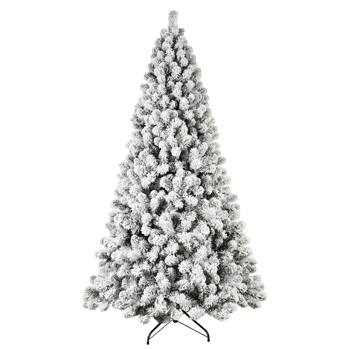 6ft Flocked Pre-Lit Christmas Tree with 300 Warm White Lights - Snow Effect