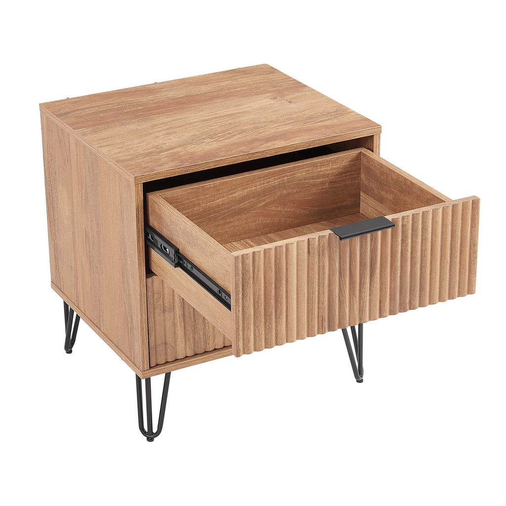Dumbo Nightstand with 2 Drawers and Fluted Fronts – Multiple Colors