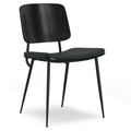 Ergonomic Dining Chair Set of 2 with Molded Plywood Backrest – Black or White