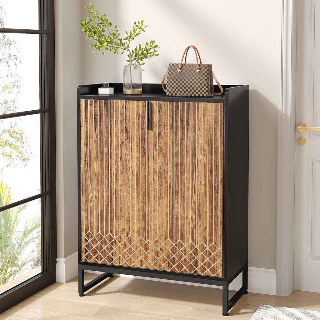 5 Tier Shoe Cabinet with Doors - Compact Storage Organizer