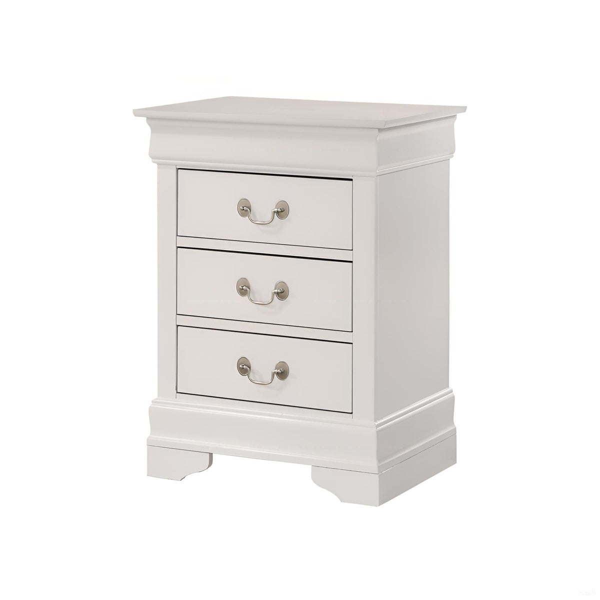 Louis Phillipe Wood Nightstand with Storage Drawers - Multiple Colors