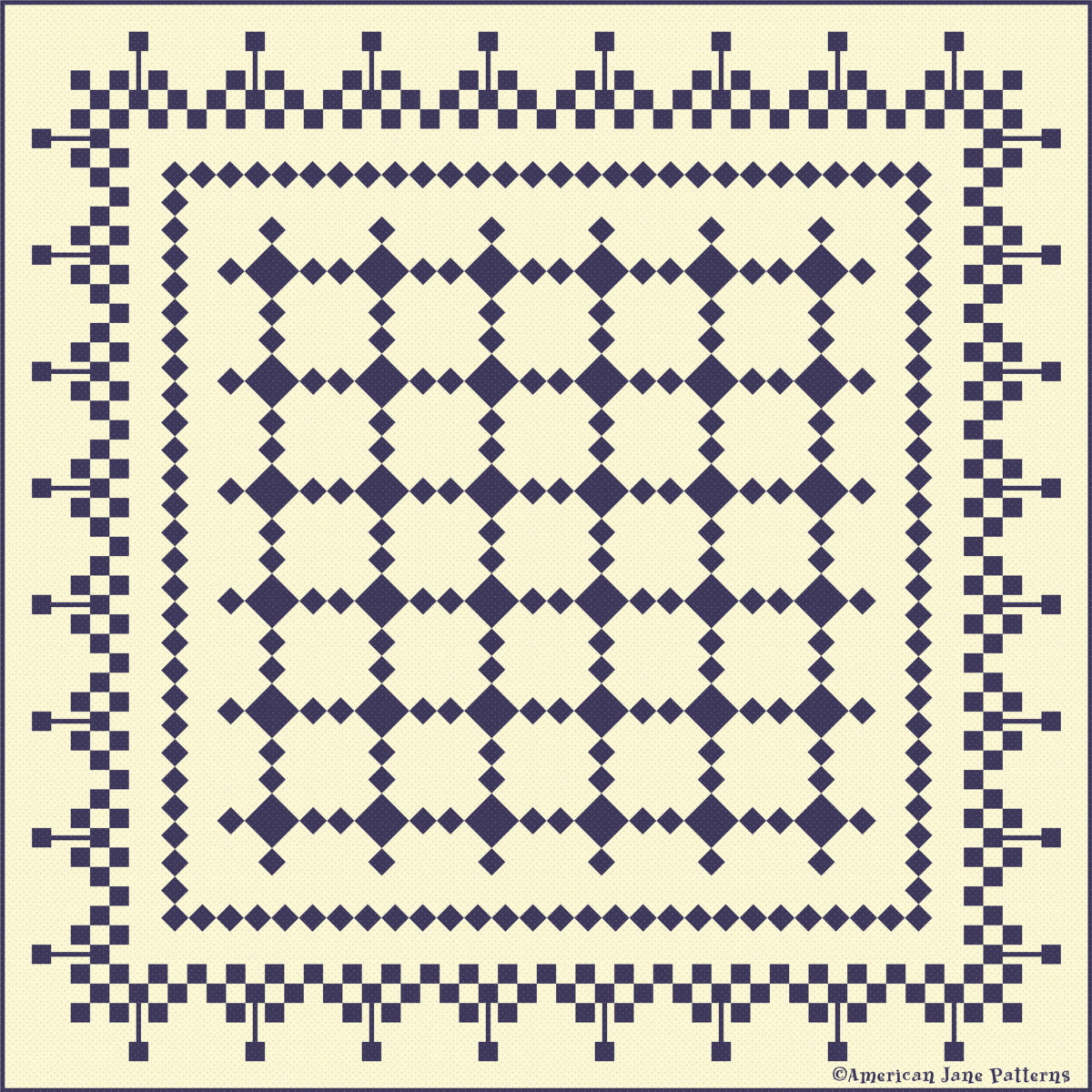 Blueberries And Cream Quilt Pattern