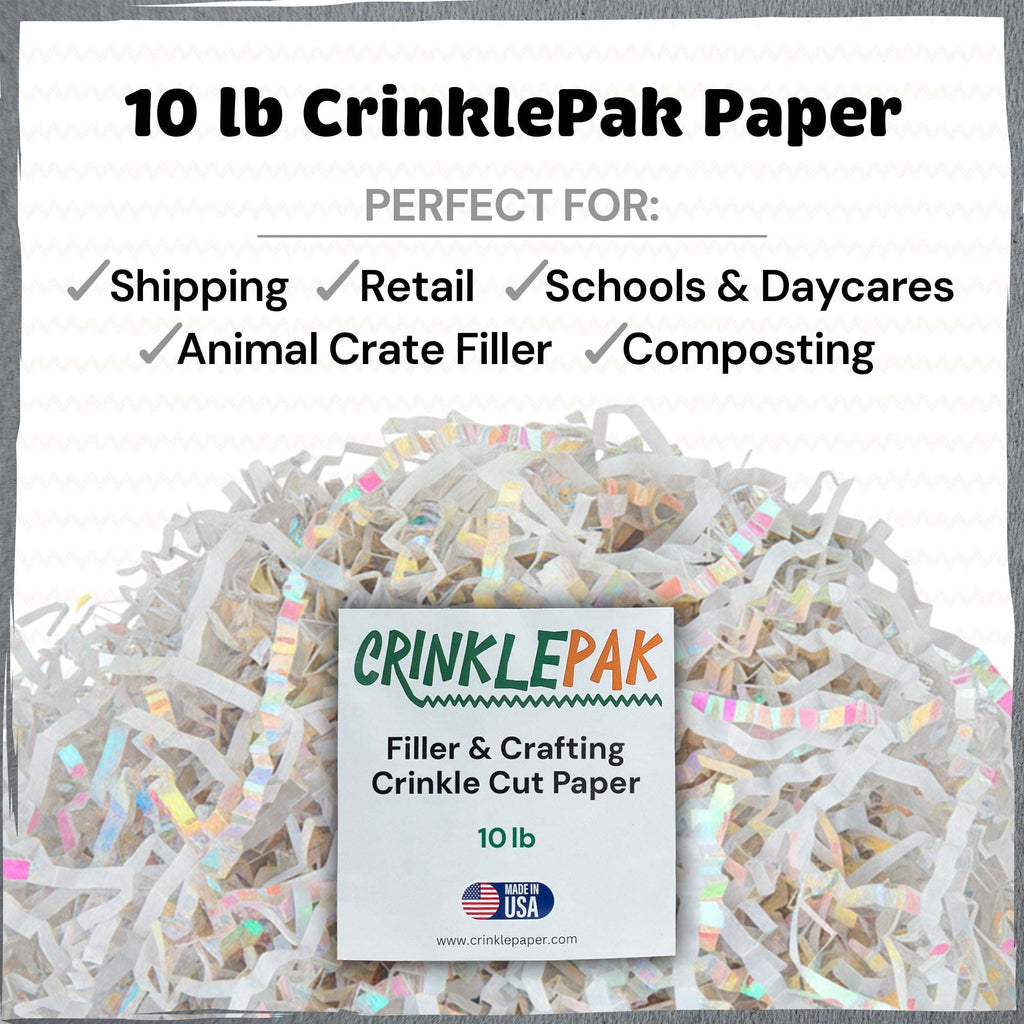 10lb White Iridescent Crinkle Paper