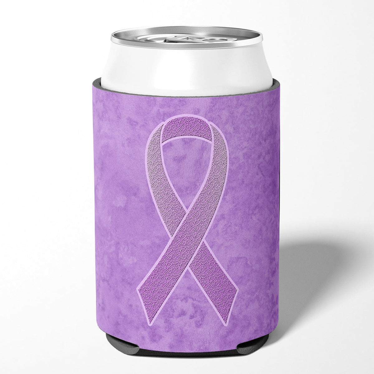 Lavender Ribbon for All Cancer Awareness Can or Bottle Hugger Cooler Sleeve for Standard 12 oz Cans, Insulated Foam Beer & Soda Can Hugger Reusable