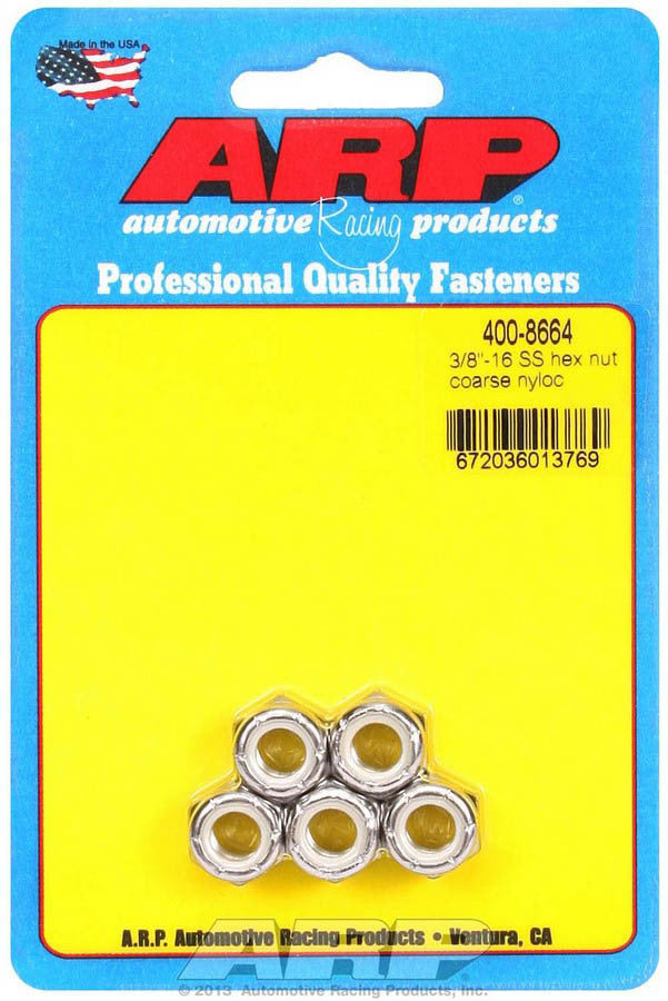 S/S Hex Nyloc Nuts 3/8-16 (5) - 4008664