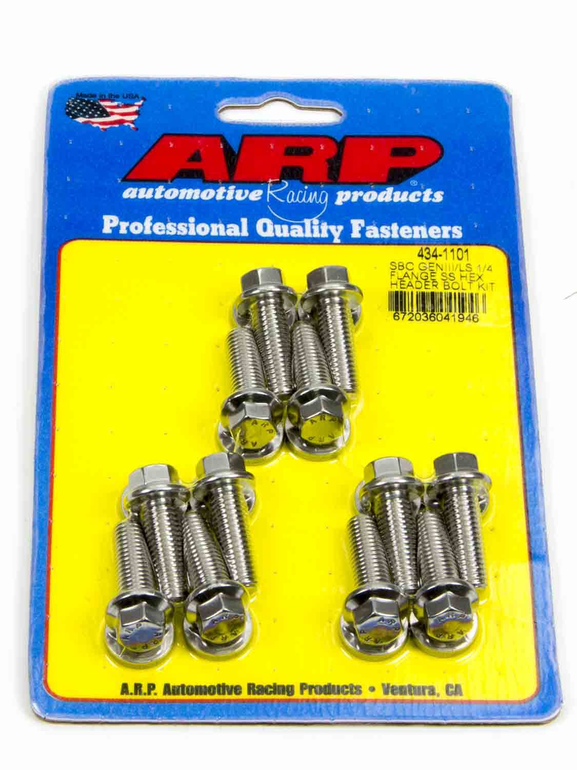 S/S Header Bolt Kit - 6pt. GM LS - 4341101