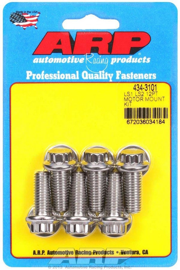 S/S Motor Mount Bolt Kit 12pt. LS1/LS2 - 4343101