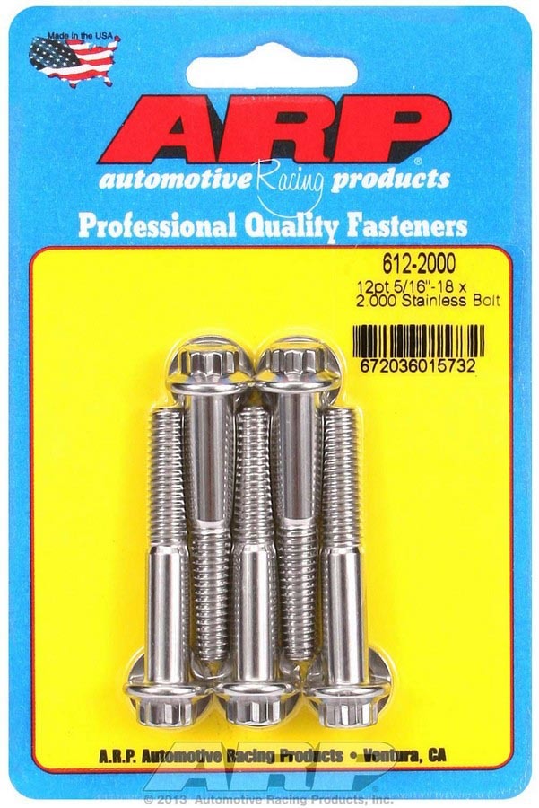S/S Bolt Kit - 12pt. (5) 5/16-18 x 2.000 - 6122000