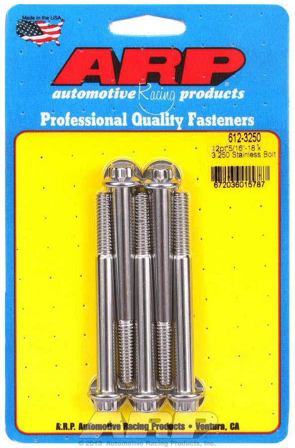 S/S Bolt Kit - 12pt. (5) 5/16-18 x 3.250 - 6123250