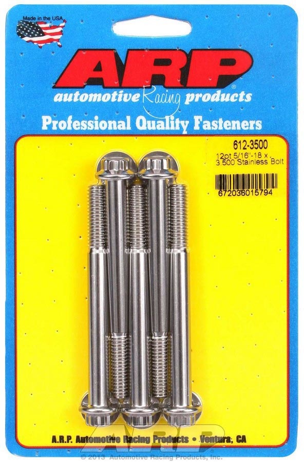 S/S Bolt Kit - 12pt. (5) 5/16-18 x 3.500 - 6123500