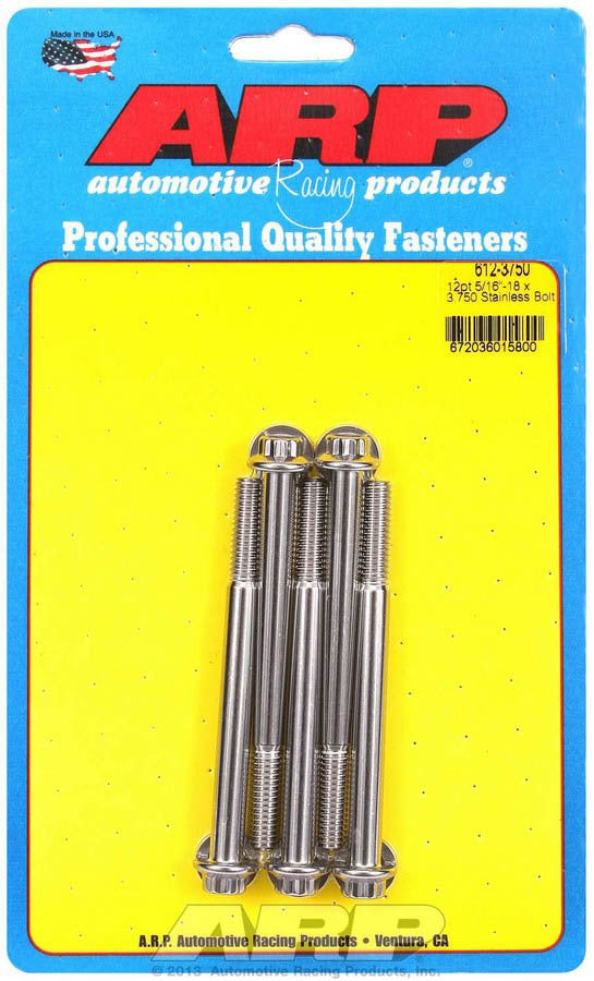 S/S Bolt Kit - 12pt. (5) 5/16-18 x 3.750 - 6123750