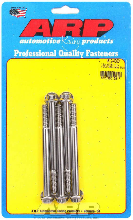 S/S Bolt Kit - 12pt. (5) 5/16-18 x 4.000 - 6124000