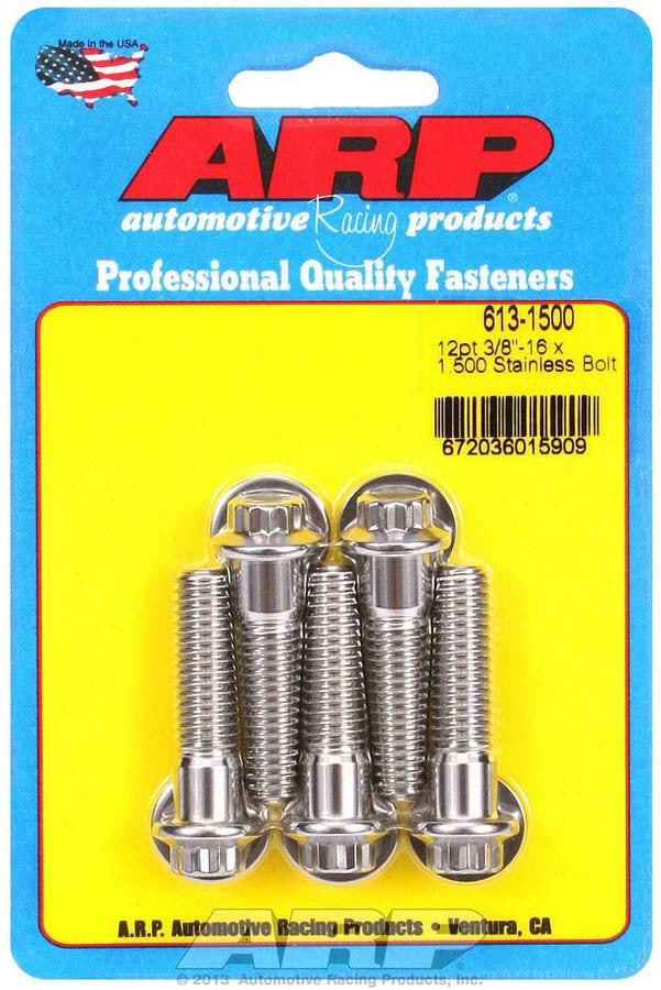 S/S Bolt Kit - 12pt. (5) 3/8-16 x 1.500 - 6131500