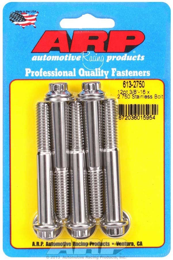 S/S Bolt Kit - 12pt. (5) 3/8-16 x 2.750 - 6132750