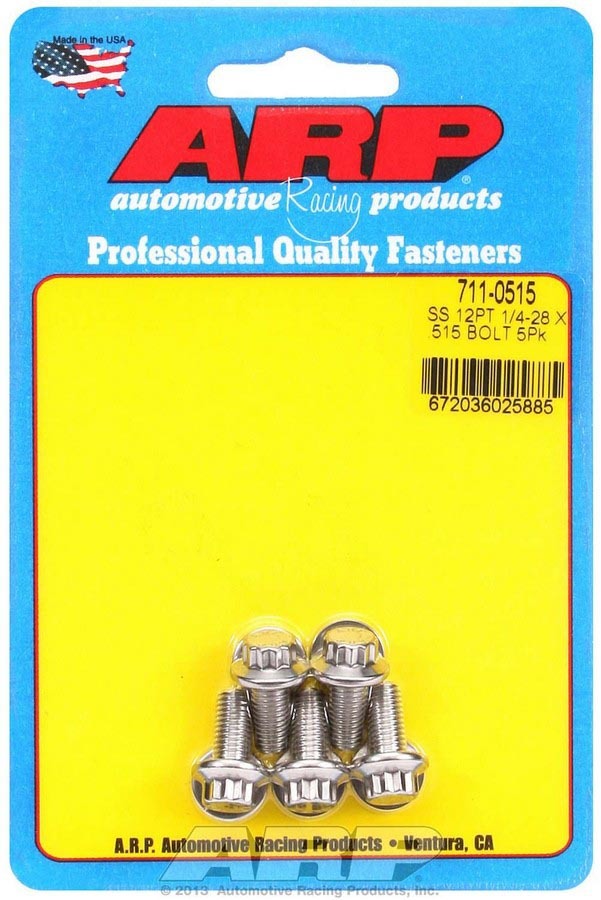 S/S Bolt Kit - 12pt. (5) 1/4-28 x .515 - 7110515