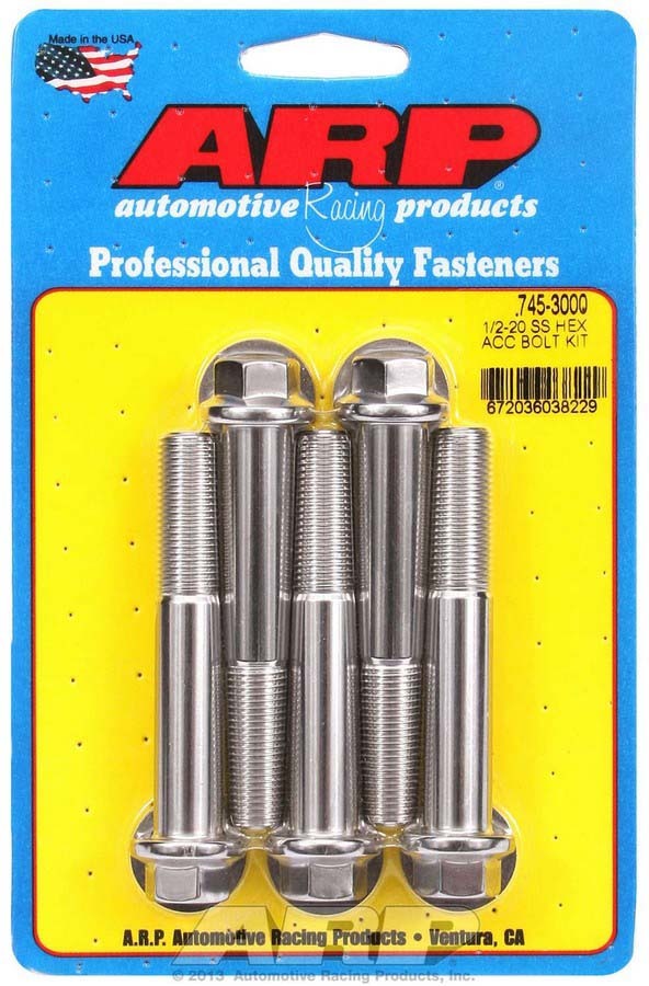 S/S Bolt Kit - 6pt. (5) 1/2-20 x 3.000 - 7453000