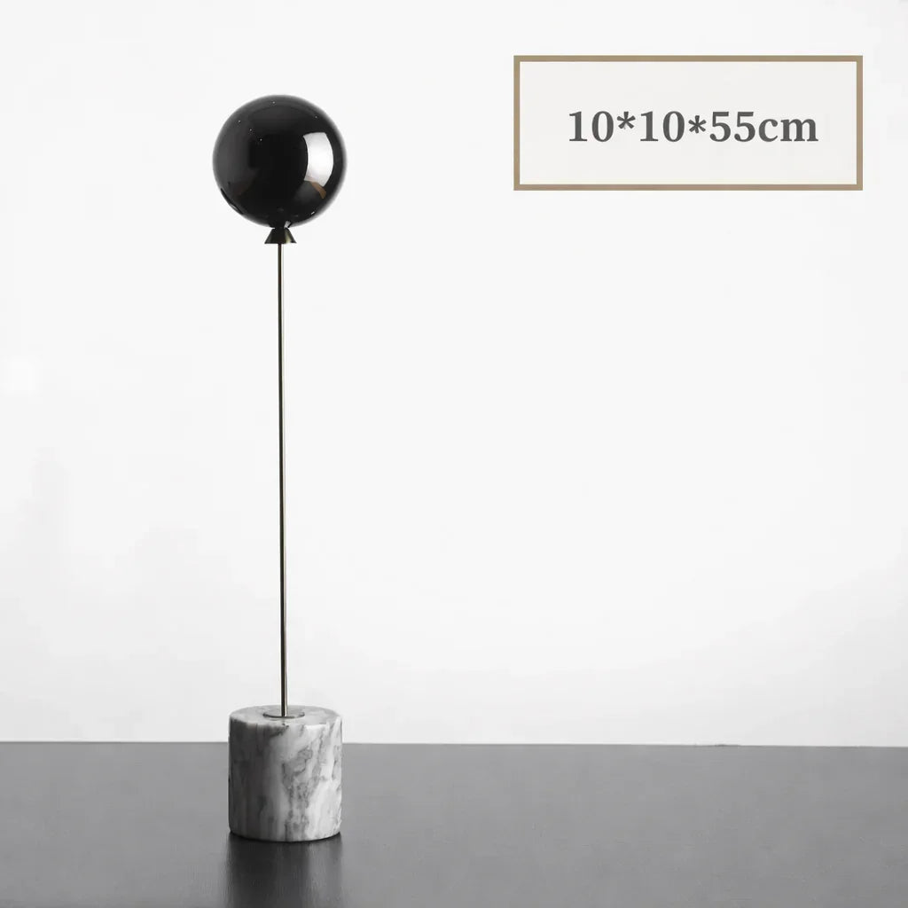 Balloon Sculpture Statue with Marble Base for Modern Home Decor