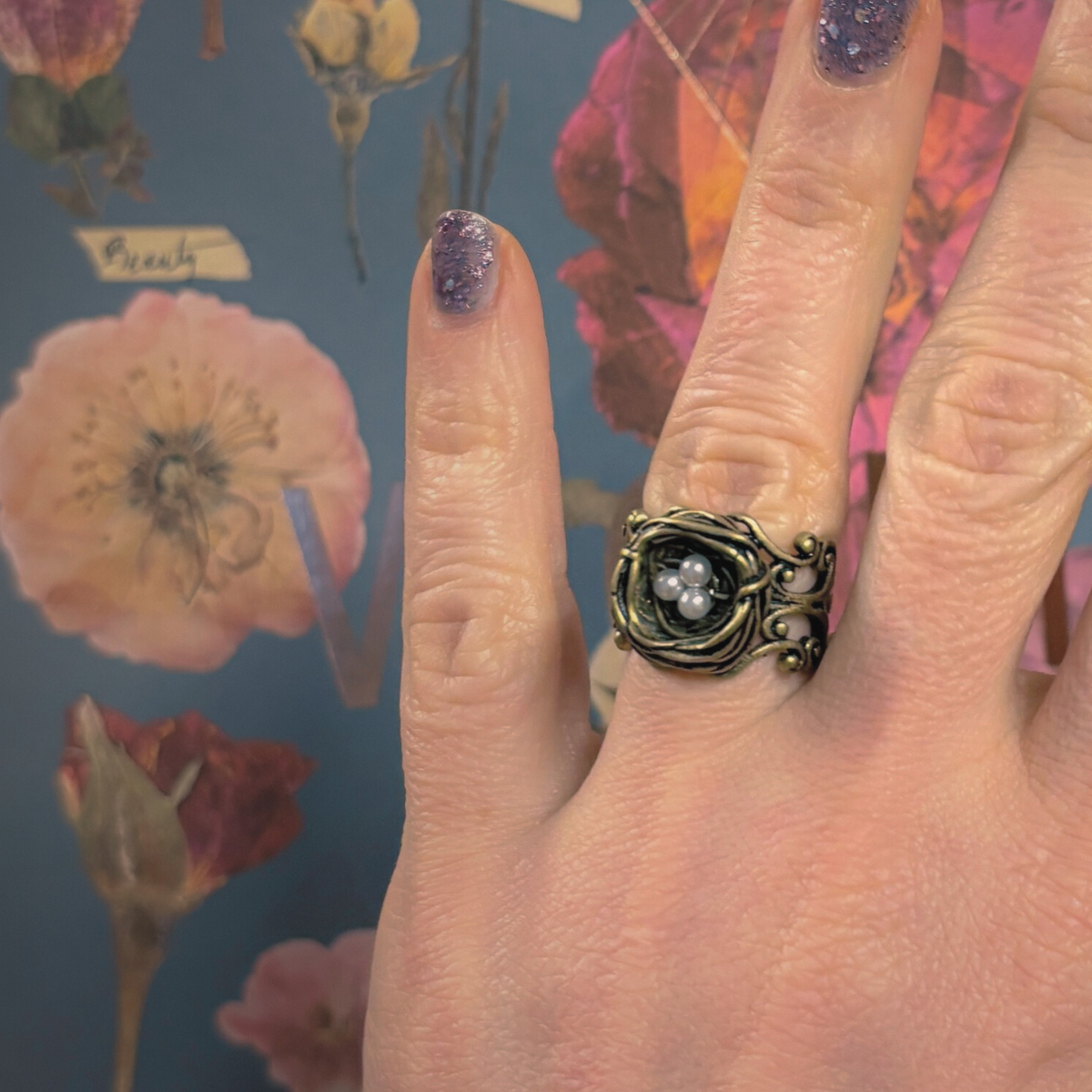 Bird's Nest Ring in Old Gold | Vintage | Adjustable Size