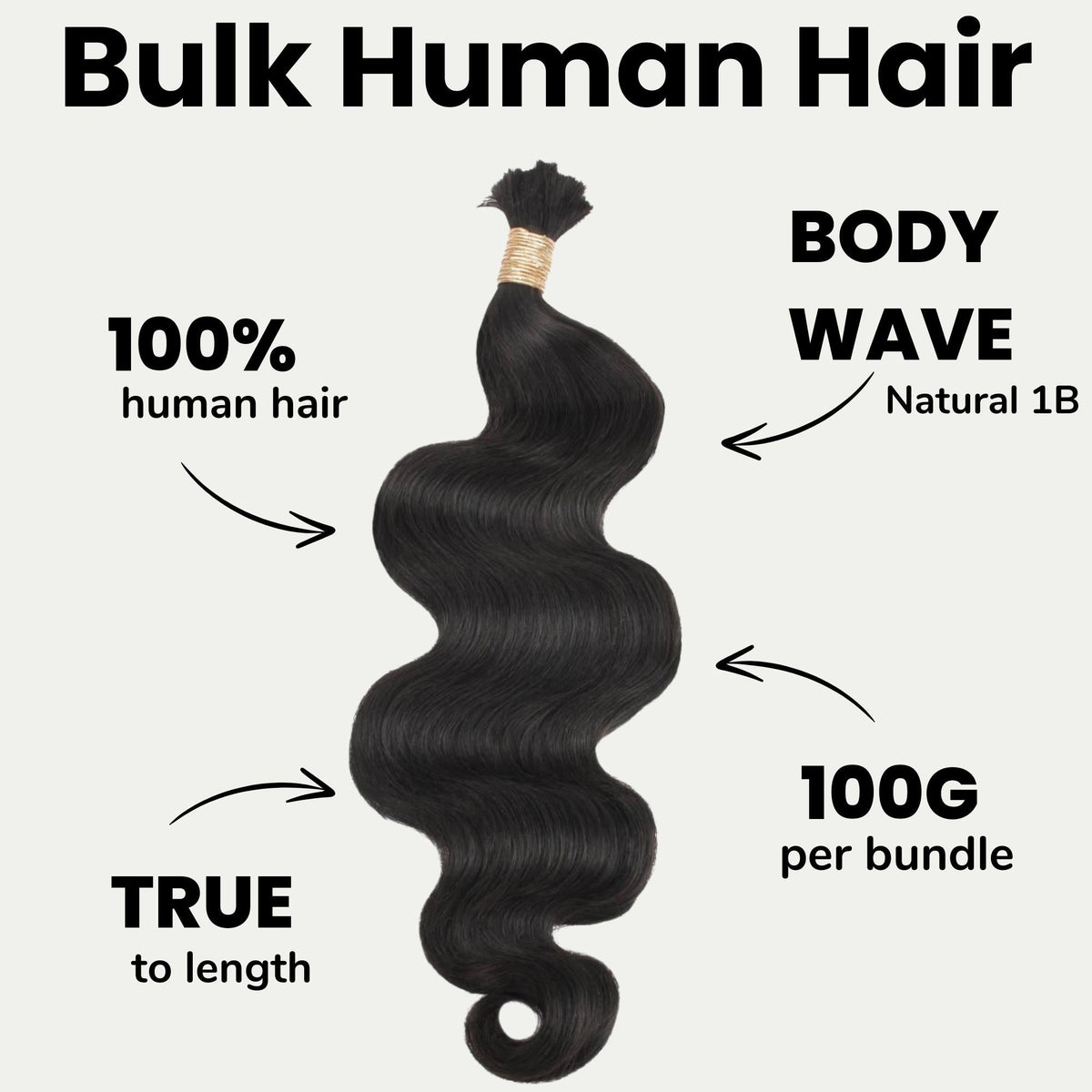 Body Wave Bulk 100% Human Braiding Hair